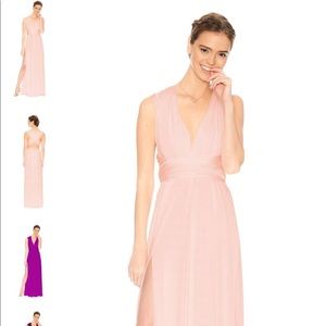 Two lovebirds convertible bridesmaids slit dress